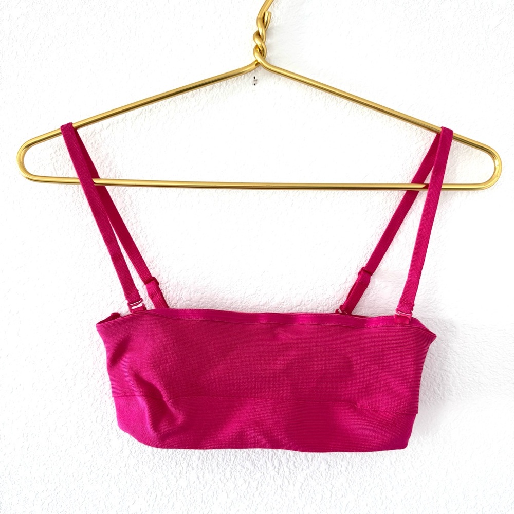 Skims Seamless Sculpt Bandeau Bra in Hot Pink